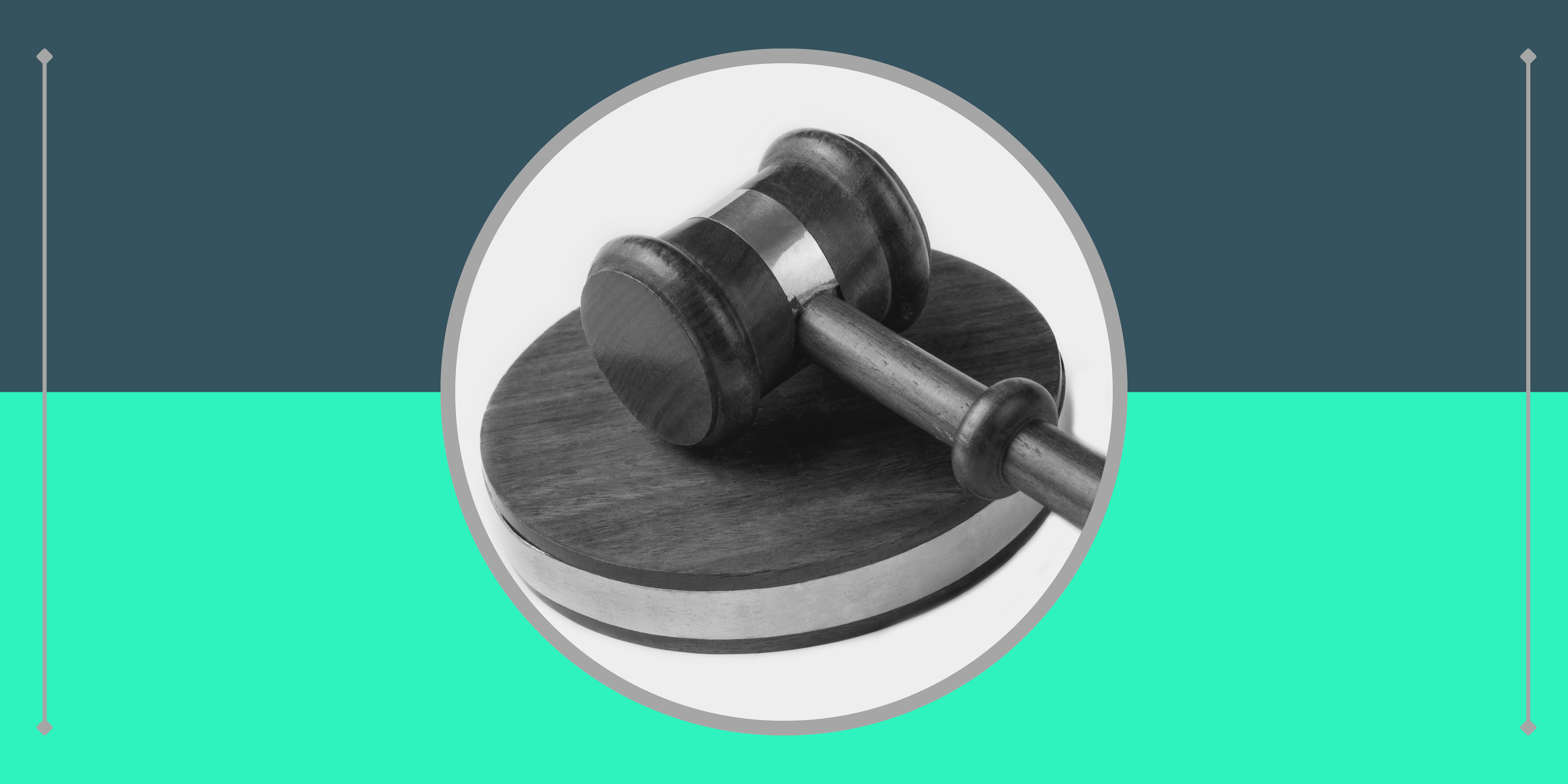 Judge's gavel on wooden base